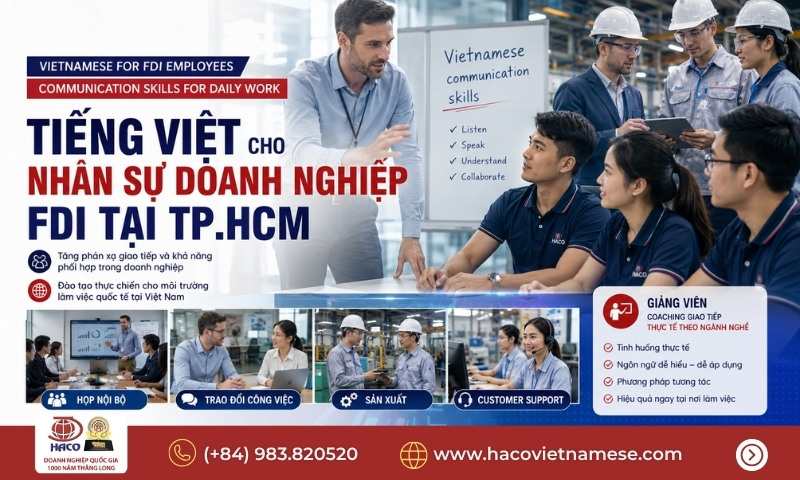 Đào tạo tiếng Việt doanh nghiệp FDI TP.HCM