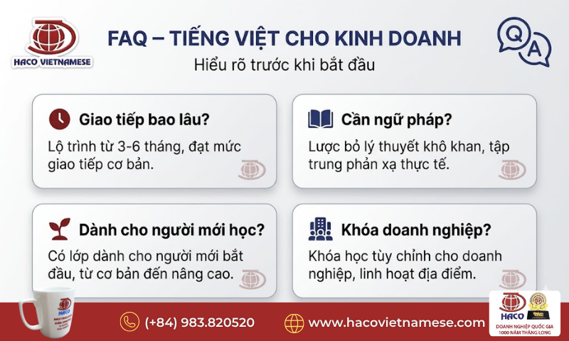 Học tiếng Việt cho công việc kinh doanh