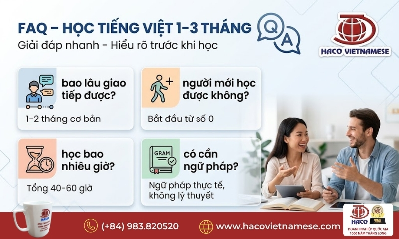 Học tiếng Việt hiệu quả trong 1–3 tháng