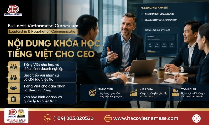 Khóa học tiếng Việt cho CEO tại Sài Gòn