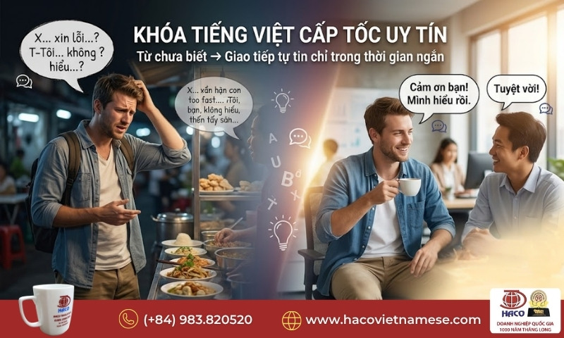 Khóa tiếng Việt cấp tốc uy tín