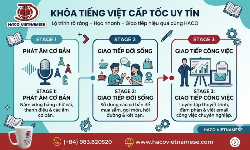 Khóa tiếng Việt cấp tốc uy tín