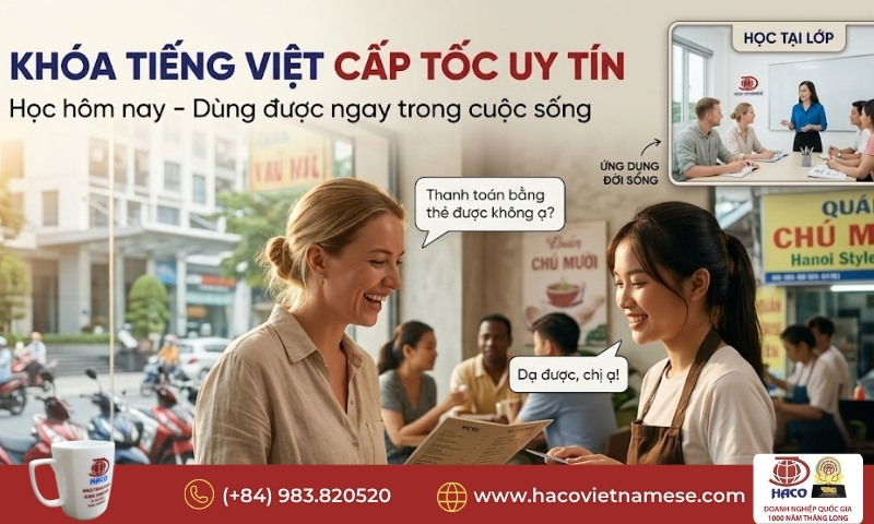 Khóa tiếng Việt cấp tốc uy tín
