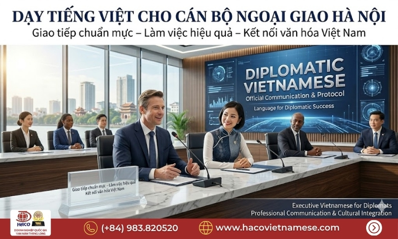 Dạy tiếng Việt cho cán bộ ngoại giao Hà Nội