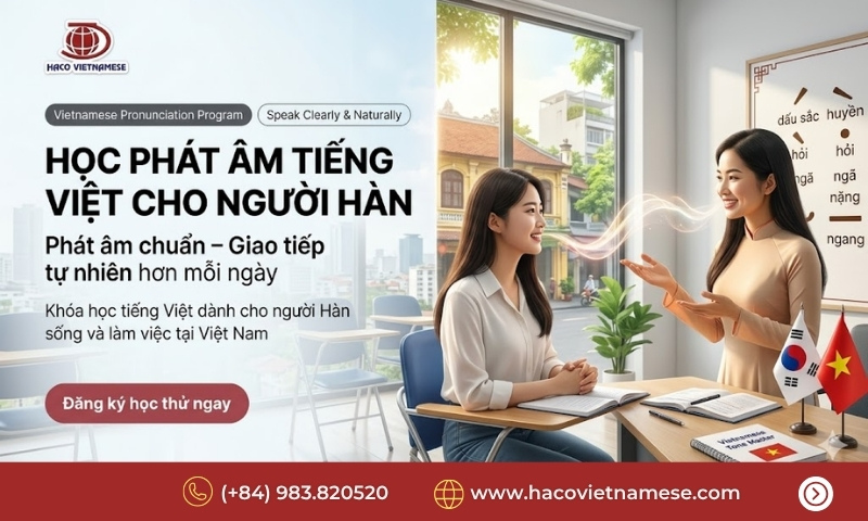 Học phát âm tiếng Việt cho người Hàn