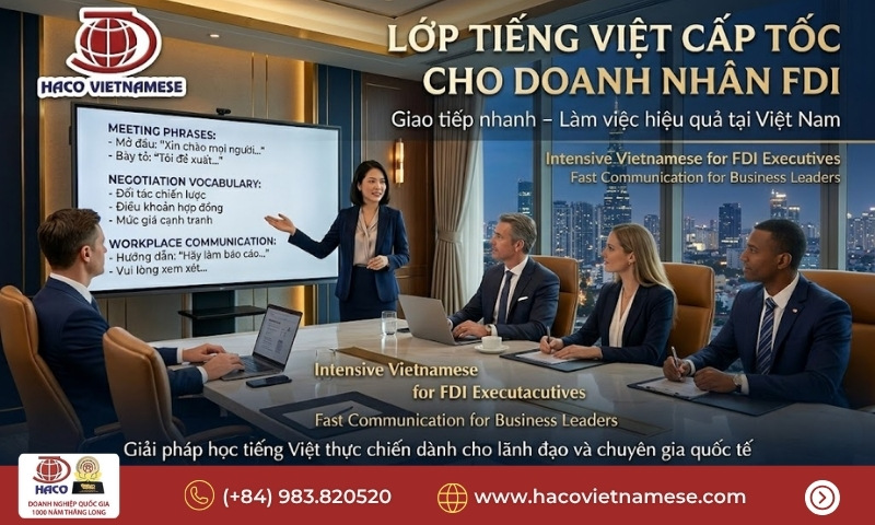 Lớp tiếng Việt cấp tốc cho doanh nhân FDI